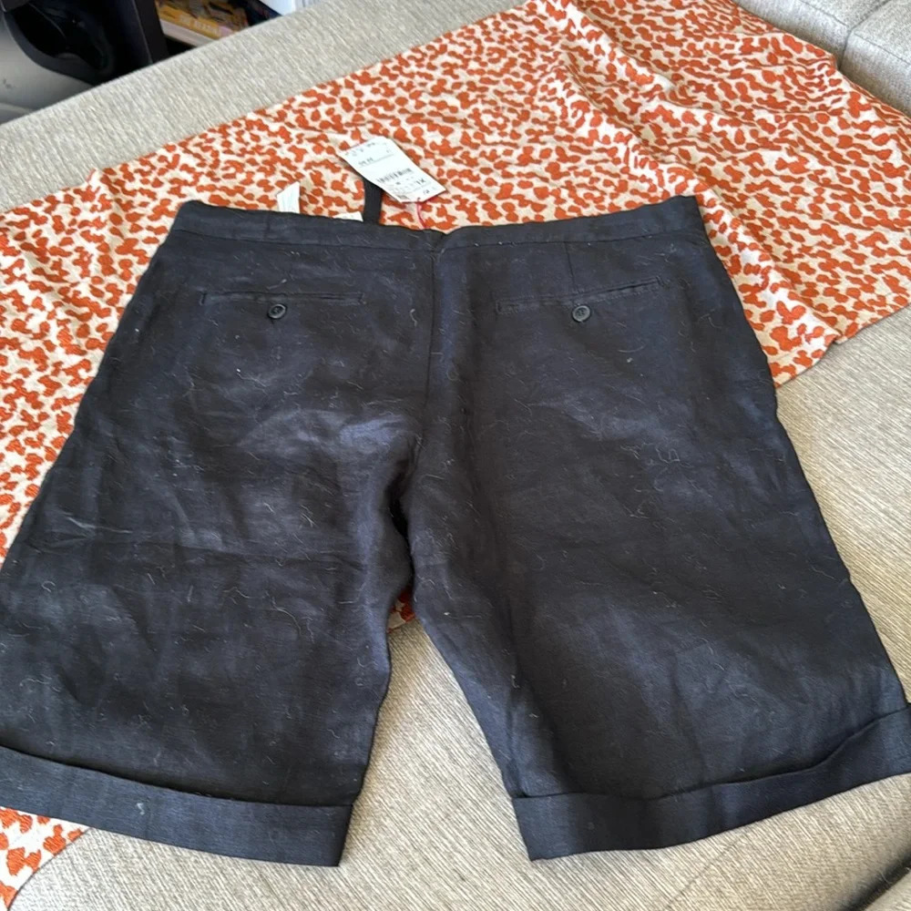 Zara Man Basic Chino Bermuda Shorts Flat Front Mi… - image 2